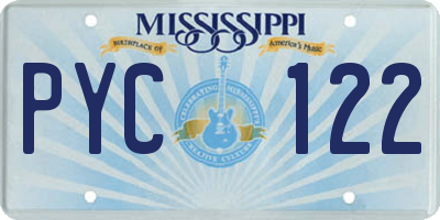 MS license plate PYC122