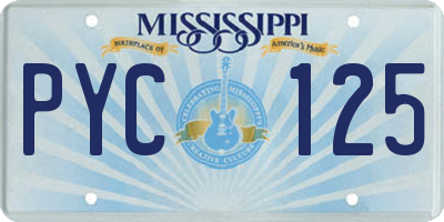 MS license plate PYC125