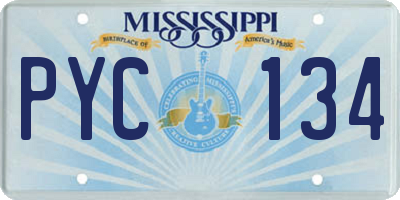MS license plate PYC134