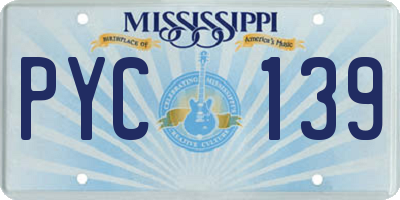 MS license plate PYC139