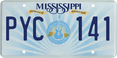 MS license plate PYC141