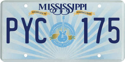MS license plate PYC175