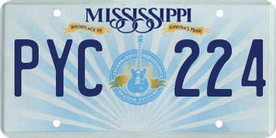 MS license plate PYC224