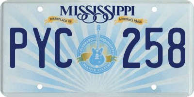 MS license plate PYC258