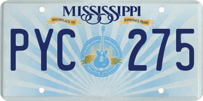 MS license plate PYC275