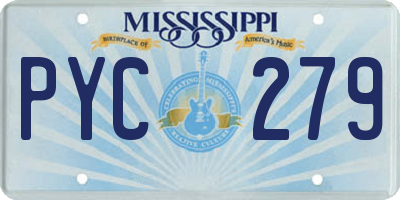 MS license plate PYC279