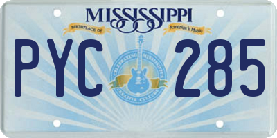 MS license plate PYC285