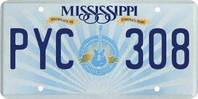 MS license plate PYC308