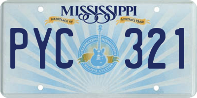 MS license plate PYC321