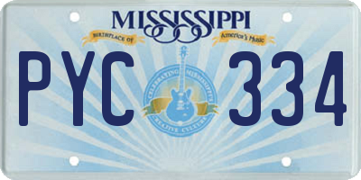 MS license plate PYC334