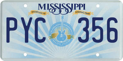 MS license plate PYC356