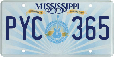 MS license plate PYC365