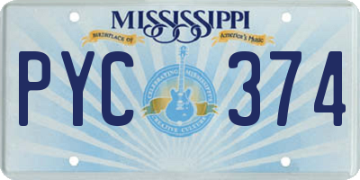 MS license plate PYC374