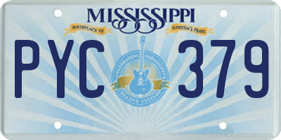 MS license plate PYC379