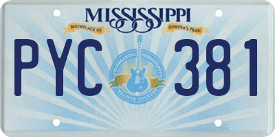 MS license plate PYC381