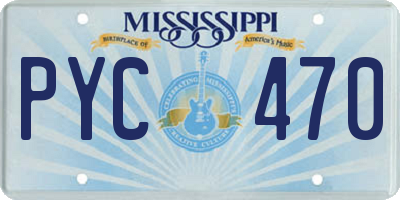 MS license plate PYC470