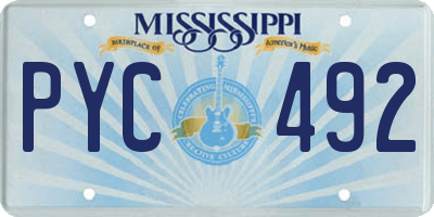 MS license plate PYC492