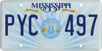 MS license plate PYC497