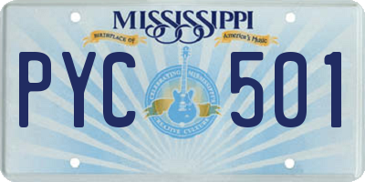 MS license plate PYC501