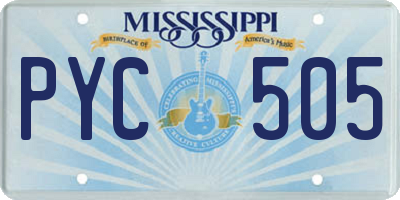 MS license plate PYC505
