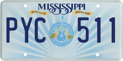 MS license plate PYC511
