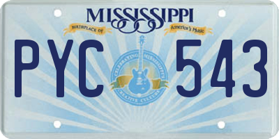 MS license plate PYC543