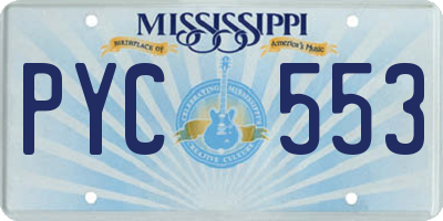 MS license plate PYC553
