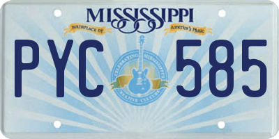 MS license plate PYC585