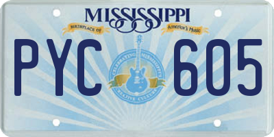 MS license plate PYC605