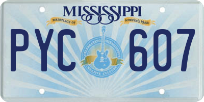 MS license plate PYC607