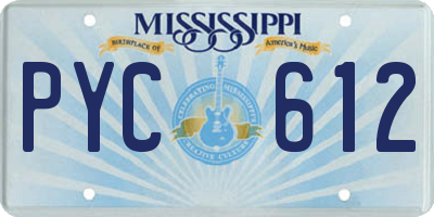 MS license plate PYC612