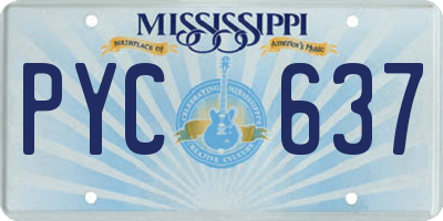 MS license plate PYC637