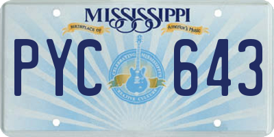 MS license plate PYC643