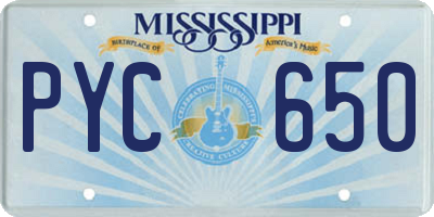 MS license plate PYC650