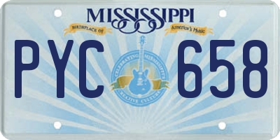 MS license plate PYC658