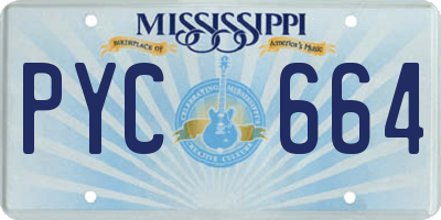 MS license plate PYC664