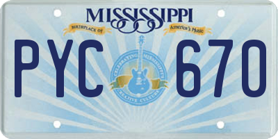 MS license plate PYC670