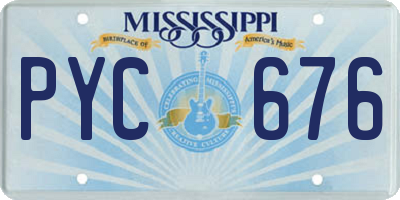 MS license plate PYC676