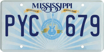 MS license plate PYC679