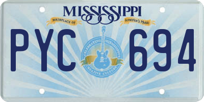 MS license plate PYC694