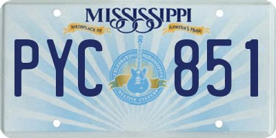 MS license plate PYC851