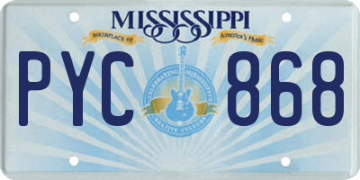 MS license plate PYC868