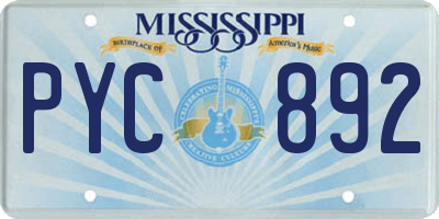 MS license plate PYC892