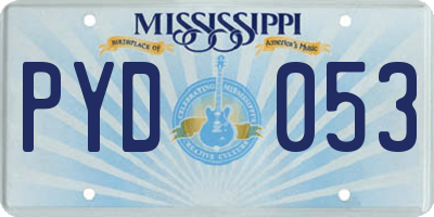 MS license plate PYD053