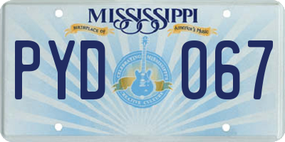 MS license plate PYD067