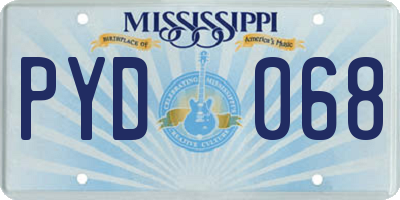 MS license plate PYD068