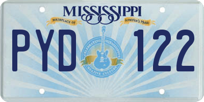 MS license plate PYD122