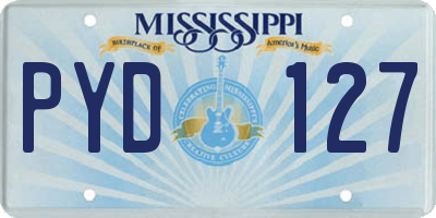 MS license plate PYD127