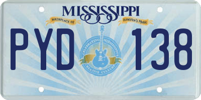 MS license plate PYD138