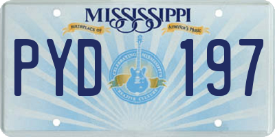 MS license plate PYD197